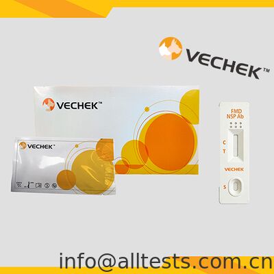 Bon prix Cassette de test rapide d'anticorps FMD NSP Résultats rapides Haute précision Opération simple sur spécimens WB/S/P en ligne