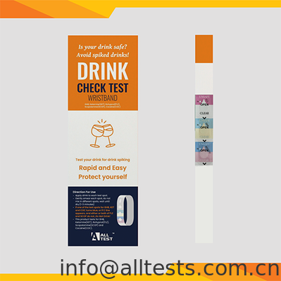 Bon prix Résultats rapides en 1 à 3 minutes, bracelet de test de boisson de haute précision pour une interprétation visuelle facile en ligne