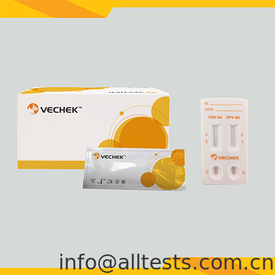Bon prix Cassette de test rapide combiné d'anticorps CDV+CPV pour la maladie de Carré et le Parvovirus canins avec un temps de lecture de 10 minutes et une haute précision en ligne