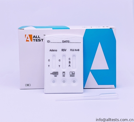 Good price Essai rapide de maladie infectieuse pour la détection qualitative de l'adénovirus/RSV/grippe A+B combinée en ligne